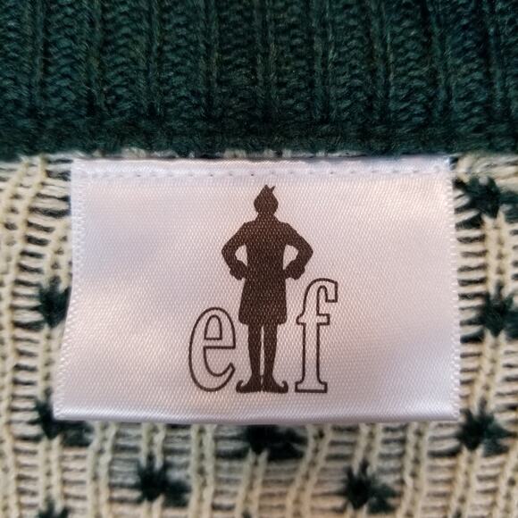 Elf Unisex Santa Crewneck Ugly Christmas Sweater Green Size XL - Picture 3 of 5